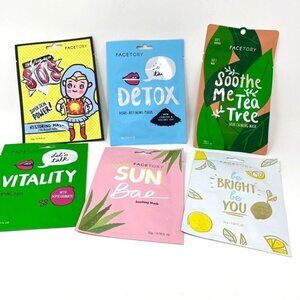 Facetory Set 6 Masks SOS Detox Vitality Sun Bae Bright Soothe Facials